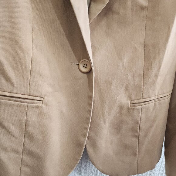 Vintage Blair Women's Tan One Button Blazer Jacket Size 10 - Picture 5 of 13